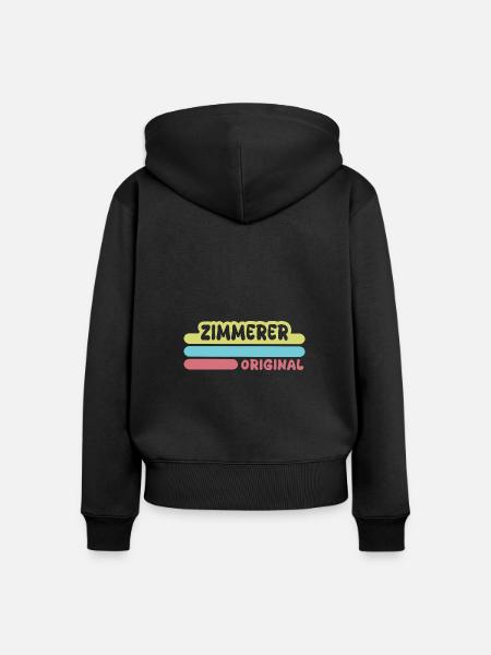 Vorname Zimmerer - Frauen Premium Bio Zip Hoodie - Schwarz