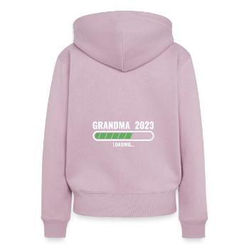 Promoted To Grandma 2023 - Women's Premium Organic Zip Hoodie - dusky pink - Back - Julia (174cm)
