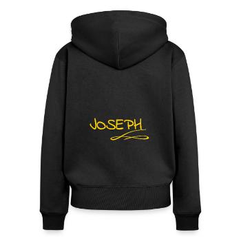 Joseph comme prénom - Sweat à capuche zippé Premium bio Femme - noir - Dos - Julia (174cm)