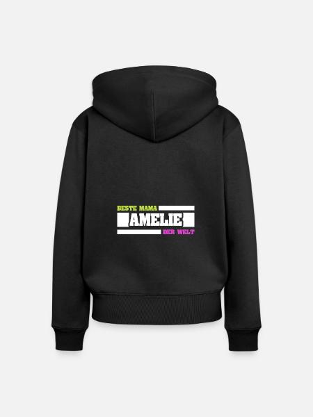 Mutter Amelie - Frauen Premium Bio Zip Hoodie - Schwarz