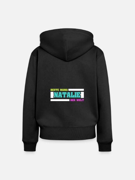 Natalie - Frauen Premium Bio Zip Hoodie - Schwarz