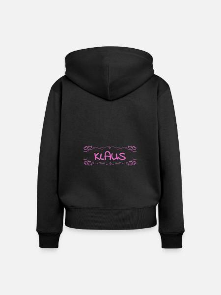 Klaus - Frauen Premium Bio Zip Hoodie - Schwarz