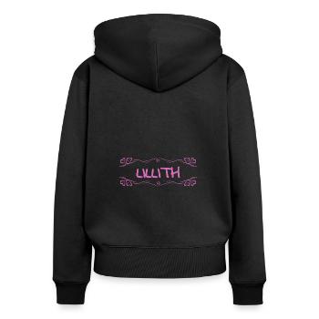 Lillith comme nom - Sweat à capuche zippé Premium bio Femme - noir - Dos - Julia (174cm)