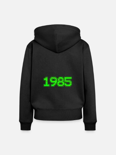 Computer 1985 - Frauen Premium Bio Zip Hoodie - Schwarz