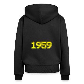 1959 - Women's Premium Organic Zip Hoodie - black - Back - Julia (174cm)