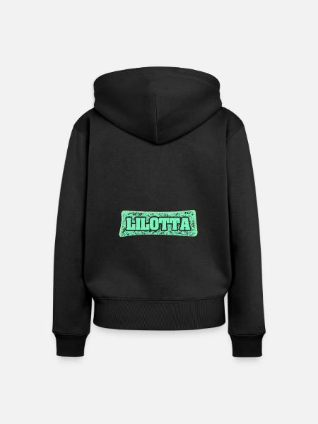 Geschenk für Lilotta - Frauen Premium Bio Zip Hoodie - Schwarz