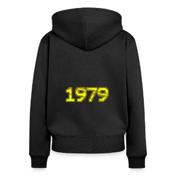1979 - Women's Premium Organic Zip Hoodie - black - Back - Julia (174cm)