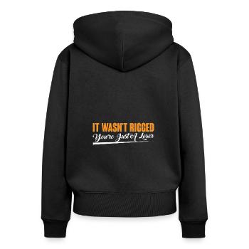 Ce n’était pas truqué Tu n’es qu’un perdant 8 - Sweat à capuche zippé Premium bio Femme - noir - Dos - Julia (174cm)
