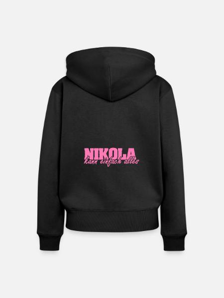 Frau Nikola - Frauen Premium Bio Zip Hoodie - Schwarz