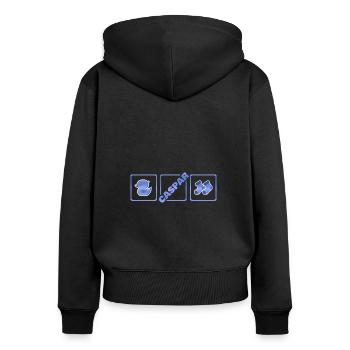 Naissance de Caspar - Sweat à capuche zippé Premium bio Femme - noir - Dos - Julia (174cm)