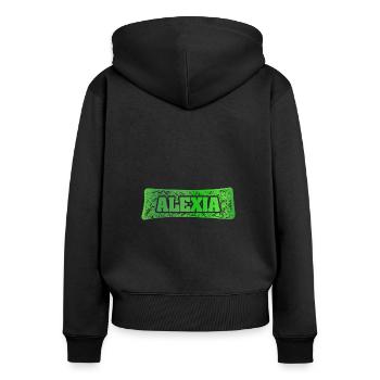 Alexia comme prénom - Sweat à capuche zippé Premium bio Femme - noir - Dos - Julia (174cm)