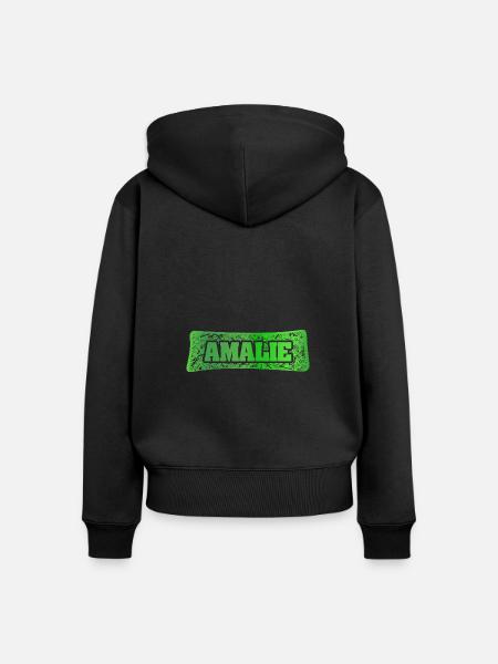 Amalie als Vorname - Frauen Premium Bio Zip Hoodie - Schwarz