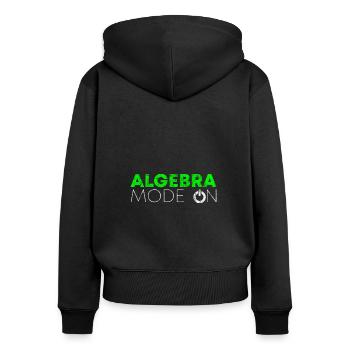 Mode algèbre sur 3 - Sweat à capuche zippé Premium bio Femme - noir - Dos - Julia (174cm)