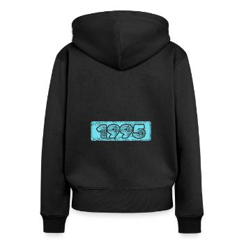Figure 1995 - Women's Premium Organic Zip Hoodie - black - Back - Julia (174cm)