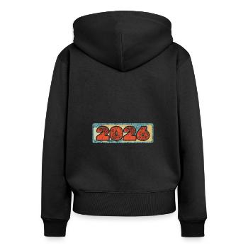 2026 - Sweat à capuche zippé Premium bio Femme - noir - Dos - Julia (174cm)