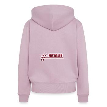 Cadeau pour Natalie - Sweat à capuche zippé Premium bio Femme - rose poudré - Dos - Julia (174cm)