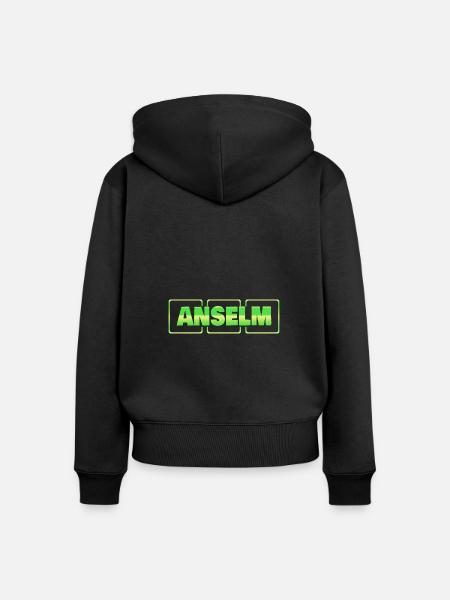 Geschenkidee Anselm - Frauen Premium Bio Zip Hoodie - Schwarz