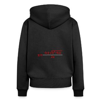 Formule quadratique pour la classe de mathématiques 2 - Sweat à capuche zippé Premium bio Femme - noir - Dos - Julia (174cm)