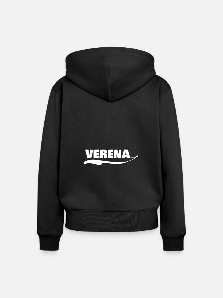 Vorname verena - Frauen Premium Bio Zip Hoodie - Schwarz