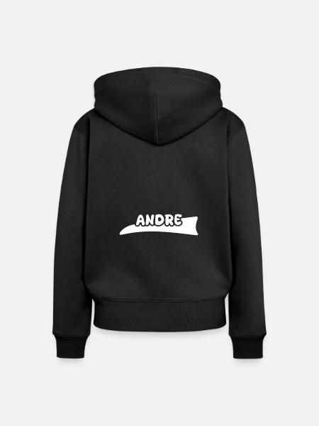 Vorname Andre - Frauen Premium Bio Zip Hoodie - Schwarz