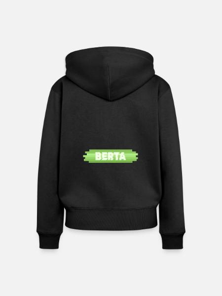 Geschenkidee Berta - Frauen Premium Bio Zip Hoodie - Schwarz