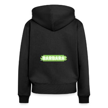 Barbara - Sweat à capuche zippé Premium bio Femme - noir - Dos - Julia (174cm)