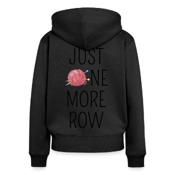 Crochet Crochet Crocheter Drôle - Sweat à capuche zippé Premium bio Femme - noir - Dos - Julia (174cm)