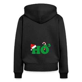 HOHOHO Noël HO Hoch 3 concours de noël - Sweat à capuche zippé Premium bio Femme - noir - Dos - Julia (174cm)