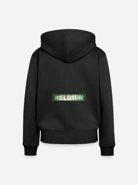 Belgien - Frauen Premium Bio Zip Hoodie - Schwarz