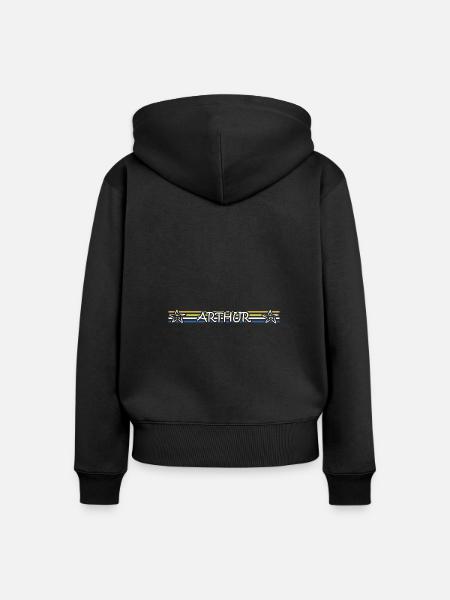 Arthur - Frauen Premium Bio Zip Hoodie - Schwarz