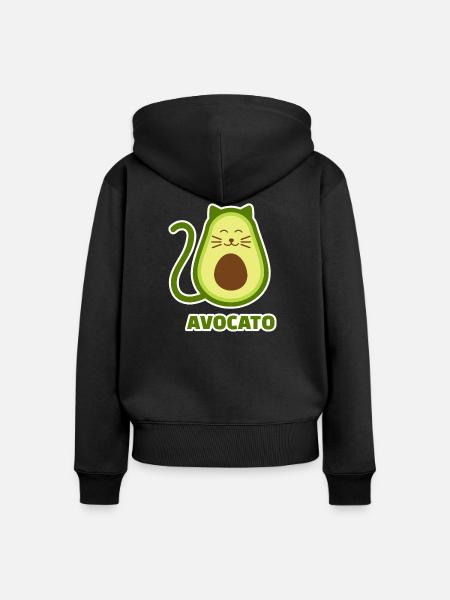 Avocado - Frauen Premium Bio Zip Hoodie - Schwarz