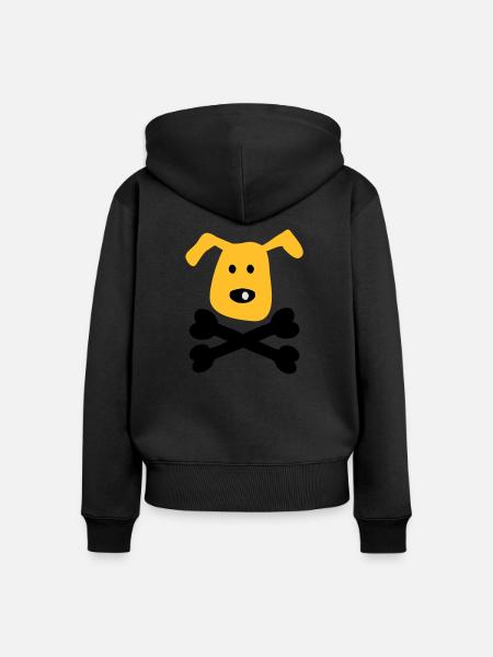 Hund - Frauen Premium Bio Zip Hoodie - Schwarz