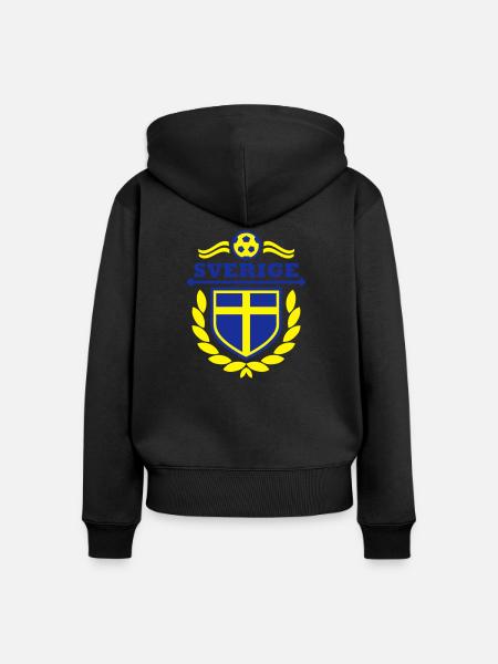 Schweden (Sverige) Wappen - Frauen Premium Bio Zip Hoodie - Schwarz