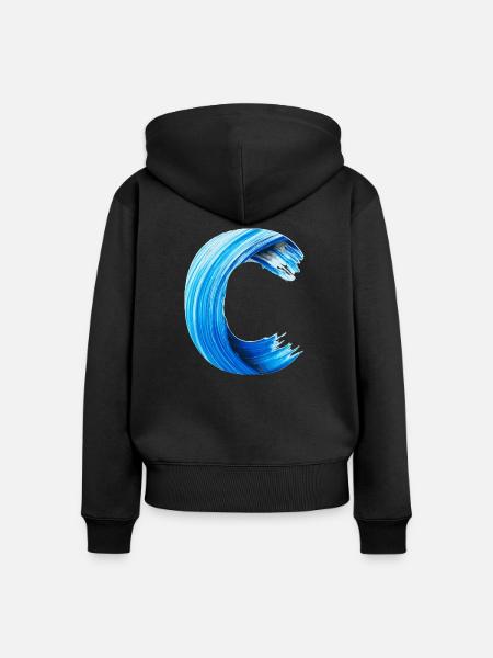 Buchstabe C GEMALT - Frauen Premium Bio Zip Hoodie - Schwarz