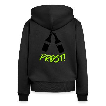 Beer Cheers - Women's Premium Organic Zip Hoodie - black - Back - Julia (174cm)