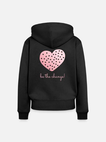 Seien Sie die Veränderung! - Frauen Premium Bio Zip Hoodie - Schwarz
