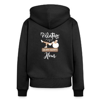 Pilates is my happy hour 1 - Women's Premium Organic Zip Hoodie - black - Back - Julia (174cm)