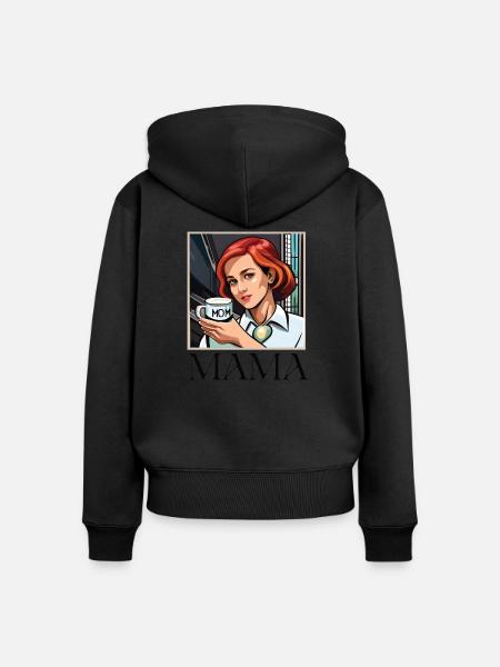 Mum - Frauen Premium Bio Zip Hoodie - Schwarz
