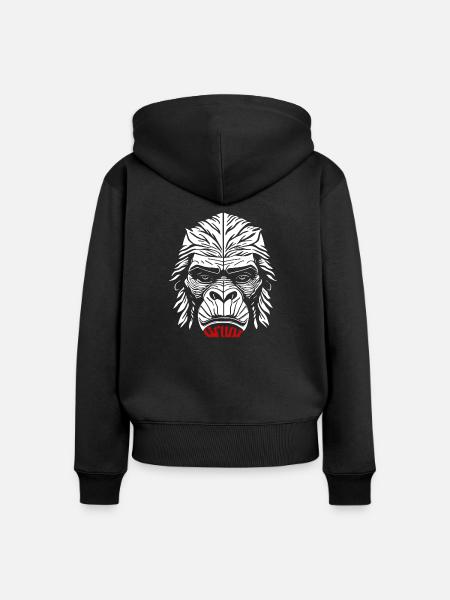 Knurren - Frauen Premium Bio Zip Hoodie - Schwarz