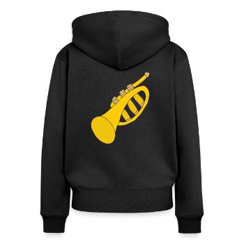 trumpet - Women's Premium Organic Zip Hoodie - black - Back - Julia (174cm)