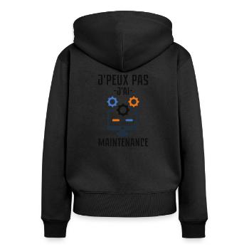 Je peux pas j ai maintenance informatique 2 - Sweat à capuche zippé Premium bio Femme - noir - Dos - Julia (174cm)