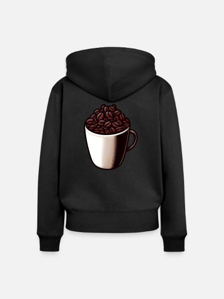Kaffee Tee - Kaffeetasse - Tee - Frauen Premium Bio Zip Hoodie - Schwarz