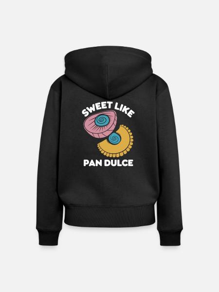 Süßes Design für Pan Dulce - Frauen Premium Bio Zip Hoodie - Schwarz