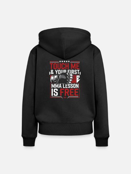 Für echte Kampfsportler - Frauen Premium Bio Zip Hoodie - Schwarz