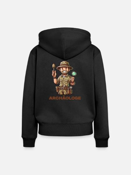 Archäologe - Frauen Premium Bio Zip Hoodie - Schwarz