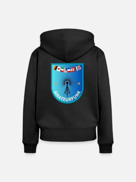 AMATEURFUNK - Frauen Premium Bio Zip Hoodie - Schwarz