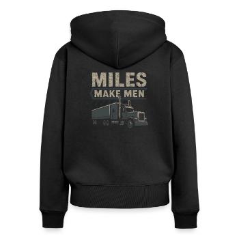 Trucker Trucking Gift Truck Trucker - Frauen Premium Bio Zip Hoodie - Schwarz - Hinten - Julia (174cm)