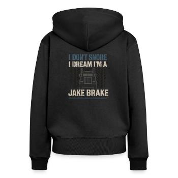 Trucker Trucking Gift Truck Trucker - Frauen Premium Bio Zip Hoodie - Schwarz - Hinten - Julia (174cm)
