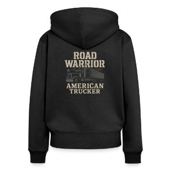 Trucker Trucking Gift Truck Trucker - Frauen Premium Bio Zip Hoodie - Schwarz - Hinten - Julia (174cm)