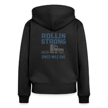 Trucker Trucking Gift Truck Trucker - Frauen Premium Bio Zip Hoodie - Schwarz - Hinten - Julia (174cm)